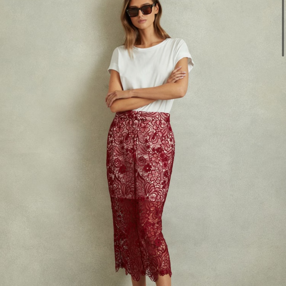 Reiss Skirt - Burgundy